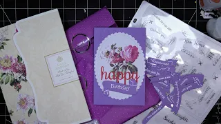 Crafter's Companion "Happy Birthday" Banner Stamps & Dies Autoship Tutorial ft. AG Carte Noir RubOns