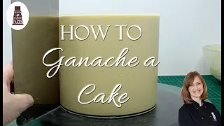 Tutorial - how to ganache a cake - 6" tall with ganache plates / acrylic disks ready for sharp edges