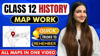 Class 12 History Map work in One Shot 🔥 | Tricks to remember Map Pointing History Boards 2023 #cbse