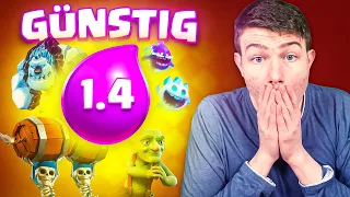 😨🤯GÜNSTIGSTES DECK in Clash Royale spielen... (1.4 Elixier) | Clash Royale Deutsch