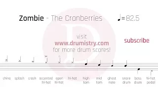 The Cranberries - Zombie Drum Score