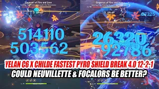 Yelan C6 x Childe Fastest Pyro Shield Break 4.0 12-2-1 - Could Neuvillette & Focalors be better?