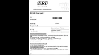 CCEA GCSE Chemistry 2021 Unit 1