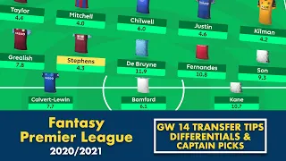 FPL Gameweek 14 Team Reveal | Differentials & Captain Picks | Fantasy Premier League Tips 2020/21