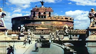 Rome, Italy 1940 in color [60fps, Remastered] w/sound design added