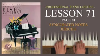 Alfred Basic Adult Piano Course Lesson Book Level 1 | Pg81 More Syncopated Notes & Jericho