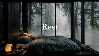 Soft Rain Sounds/Healing Piano music/Deep Sleep Music