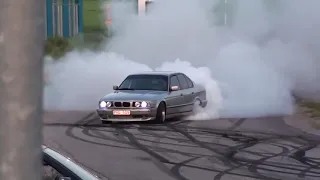 E34 BMW 535i crazy Burn Out