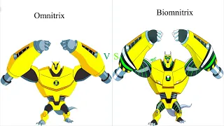 Omnitrix vs Biomnitrix side by side comparison All Parts