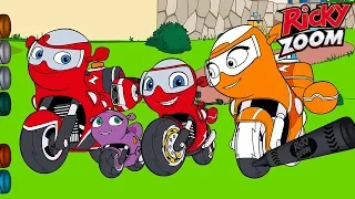 Draw and Colour for Kids ❤️Ricky Zoom ⚡Cartoons for Kids | Ultimate Rescue Motorbikes for Kids