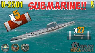 SUBMARINE U-2501 5 Kills & 199k Damage | World of Warships Gameplay