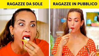 RAGAZZE IN PUBBLICO VS DA SOLE || Come ti comporti quando sei da sola o in pubblico by 123 go