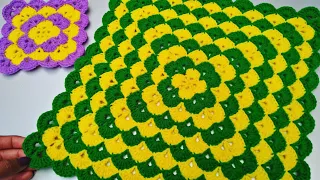 Crochet Thalposh design || crotchet table cover || woolen rumal || woolen doormat || woolen flowers