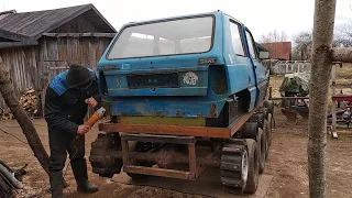 Гусеничный вездеход часть 7, кузовные работы, делаю новый пол.