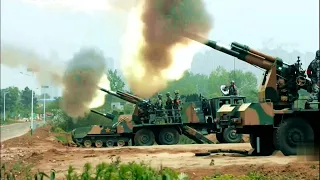 Chinese army artillery live fire exercise 4K 2021