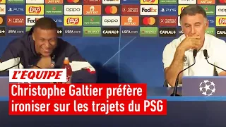 "Se déplacer en char à voile" : Devant Mbappé hilare, Galtier ironise sur les trajets en avion