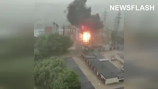 Lightning Makes Electrical Substation Explode