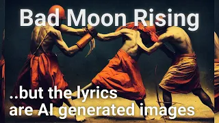 CCR - Bad Moon Rising but the lyrics are AI generated images