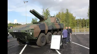 Patria AMOS or Advanced Mortar System HD Finno-Swedish 120 mm automatic twin barrelled mortar turret