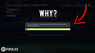 why is "Problem Communicating with FIFA Ultimate Team servers" appearing when on season 4 progress?