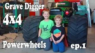 Huge 4wd Grave Digger Modified Power Wheels Custom Build SAS Mini Monster Truck for Kids Part 1