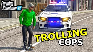 TROLLING COPS WITH SKATEBOARD! (HELLCAT COP CAR) | Farming Simulator 22