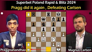 Pragg did it again , defeating carlsen | Pragg vs Carlsen 2024