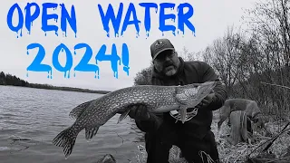 First OPEN WATER Fishing 2024  Spring Pike Action