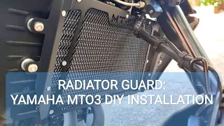Radiator Guard: DIY Installation in my YAMAHA MTO3