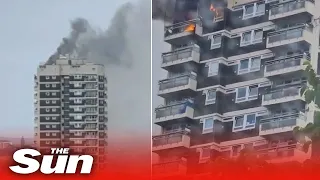 London high-rise fire breaks out in block of flats in Docklands