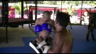 Japanese MMA fighter Kotetsu Boku training at Tiger Muay Thai Thailanad