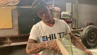 Cutting a windshield with a zip cut, grinder, and air