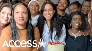 Meghan Markle Rolls Up Her Sleeves To Decorate And Cut Cake At Luminary Bakery