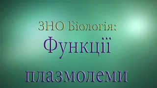 ЗНО Біологія  Функції плазмолеми