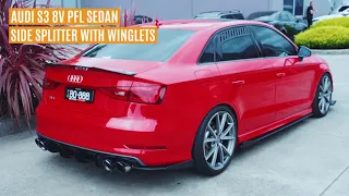 Audi S3 8V PFL Sedan Side Skirt Splitter Range