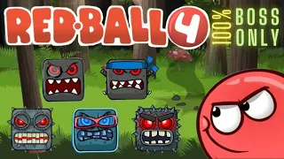 BOSS ONLY - Red Ball 4 - Walkthrough Gameplay Speedrun (iOS & Android)