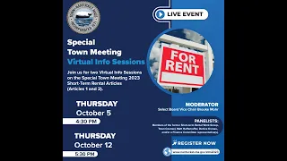 Special Town Meeting Virtual Info Session - October 5, 2023