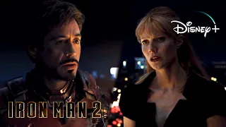 Iron-Man 2 | Tony And Pepper Rooftop Kiss Scene | Disney+ [2010]