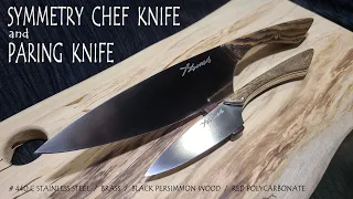 KNIFE MAKING / SYMMETRY CHEF AND PARING KNIFE SET 수제칼 만들기 #142