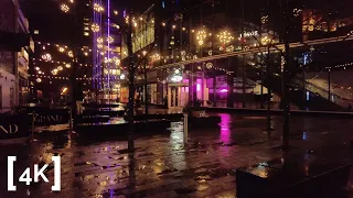 Midnight Walk in the Rain | Boston Binaural Sounds for Sleep | 4K ASMR Ambience