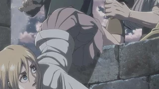 Reiner saves Christa from falling! Attack on Titan Episode 30