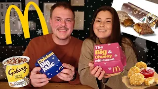 TRYING THE ENTIRE *NEW* CHRISTMAS MENU FROM MCDONALDS!! | 2023