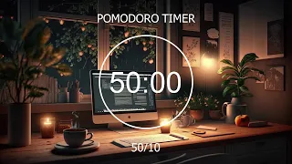 50/10 Pomodoro Timer Rain Sounds | 4 x 50 min | Focus Station