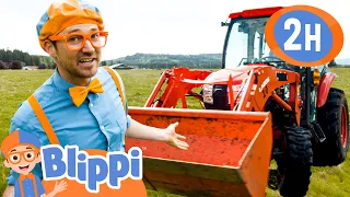 Blippi Learns About Tractors and Trucks | Blippi  | 🔤 Moonbug Subtitles 🔤 | Learning Videos