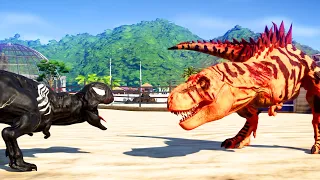 SPECIAL FIGHTING! Super hero T-rex vs VENOM Carnotaurus vs Spinosaurus, Pentaceratops - Jurassic EV1