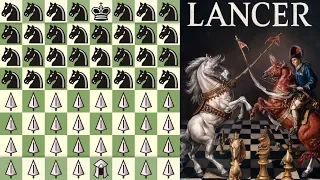 Lance army vs Knight Army Battle using Fairy Stockfish