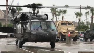 Black Hawk Take Off from parking lot