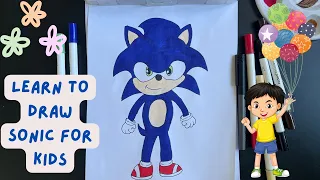 How to Draw Sonic the Hedgehog for Kids | Step-by-Step: Drawing Sonic for Beginners | Fun and Simple