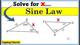 [Tagalog] Solving triangle Law of Sine, sine law #sinelaw #lawofsine #math9 #solveforx