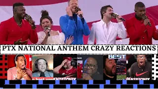 PENTATONIX Star Spangled Banner 2023 CRAZY REACTIONS (CFB National Championship)🤒😱😍